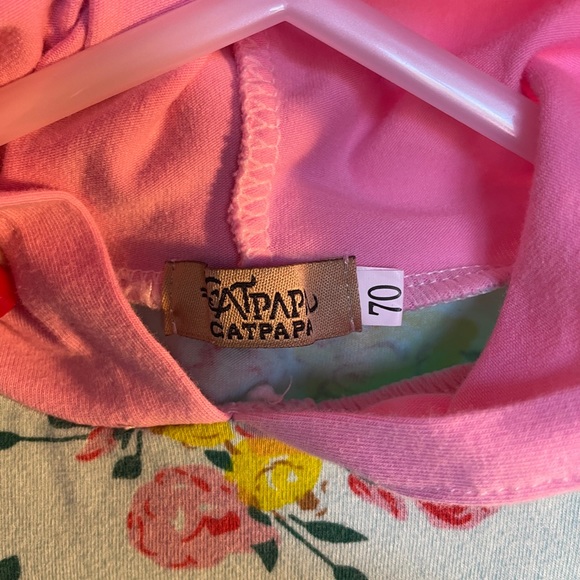 Infant floral long sleeved top with hood - Picture 6 of 8